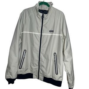 Lands' End Classic Nylon Squall coat jacket  Men's size XL light beige/tan blue